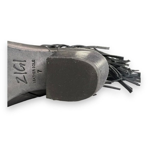 Zigi Finlandia Fringe Western Boot Black Size 7 Women's New - Picture 9 of 10